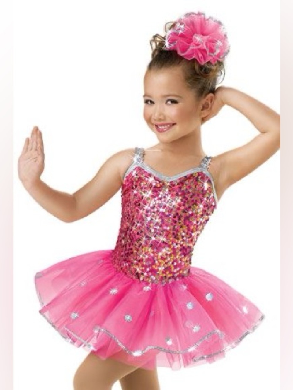 Weissman Pink Sequin Tutu Dance Costume Girls IC 7/8